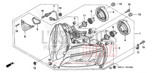 PROJECTEUR CBR1000RR6 de 2006